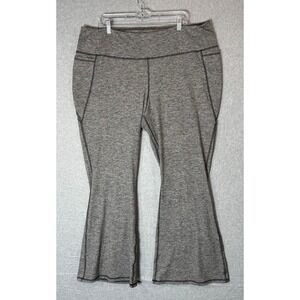 Livi Flare Leggings Yoga Pants‎ High Waist Heathered Gray Athleisure Womens Size